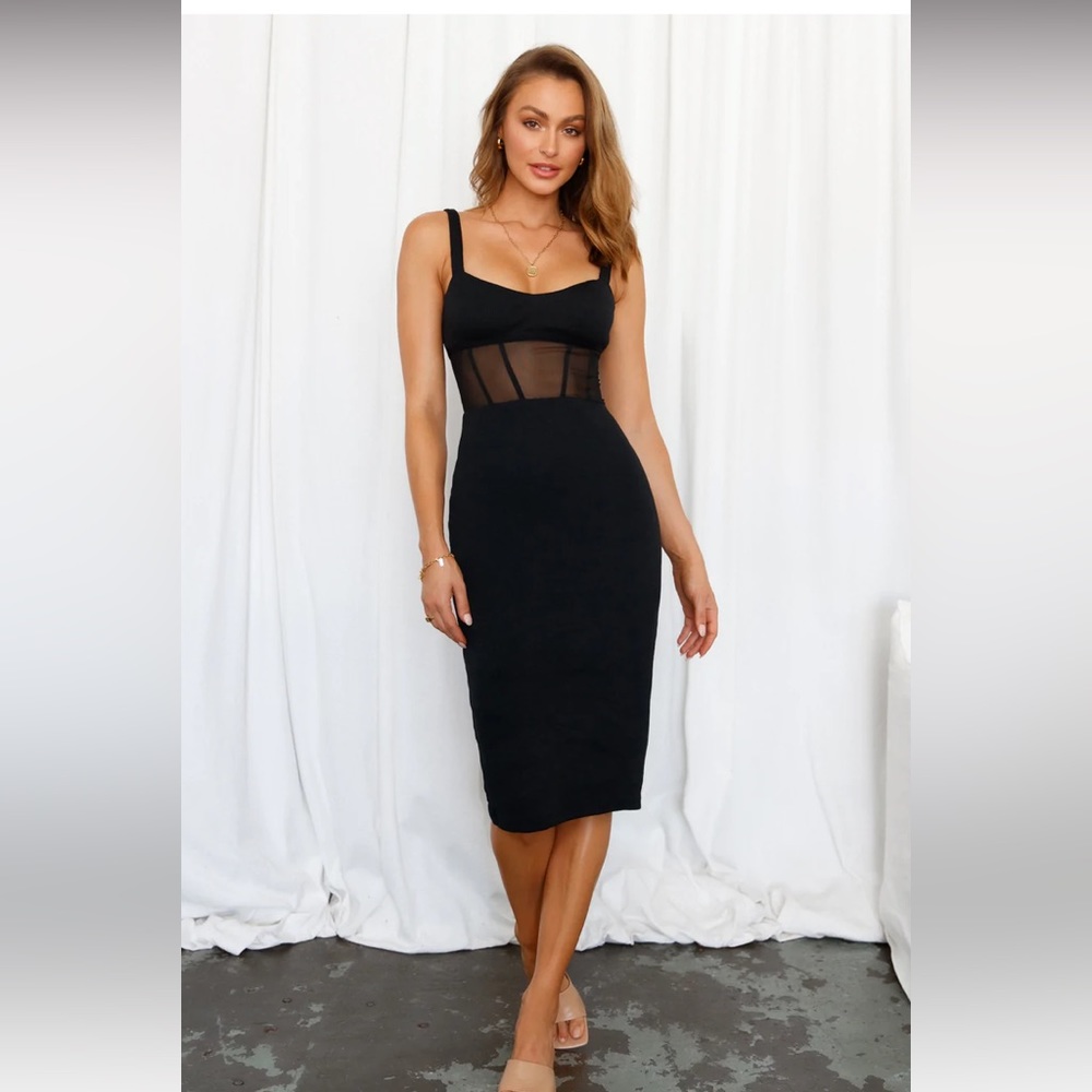 Hello Molly Black dress with mesh corset area! NWT